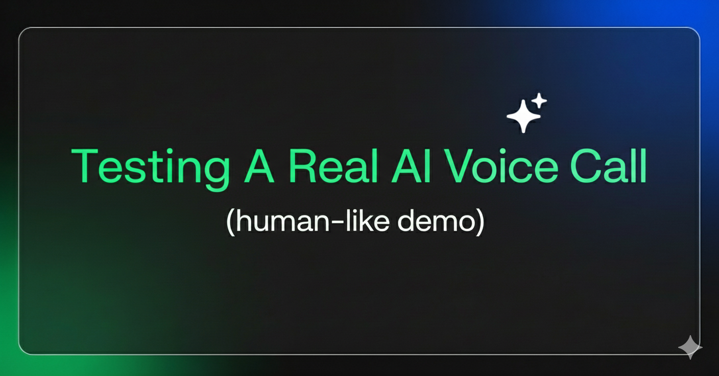 Testing A Real AI voice Call (human-like demo)