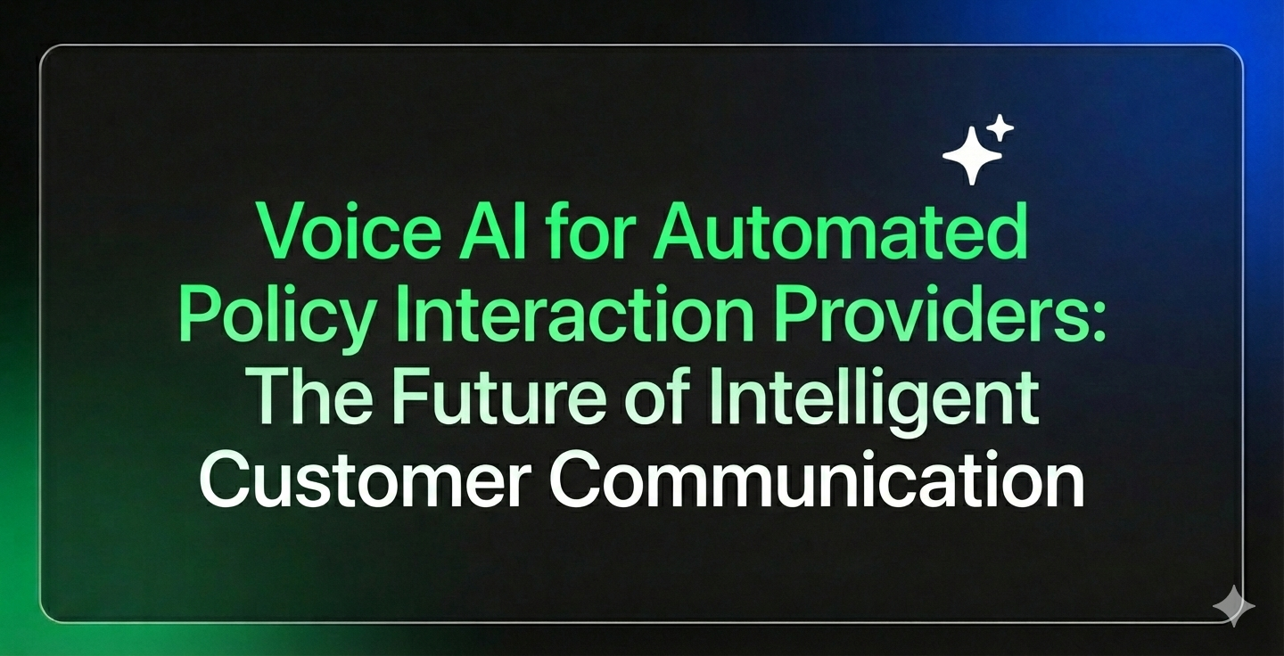 Voice AI for Automated Policy Interaction Providers: The Future of Intelligent Customer Communication